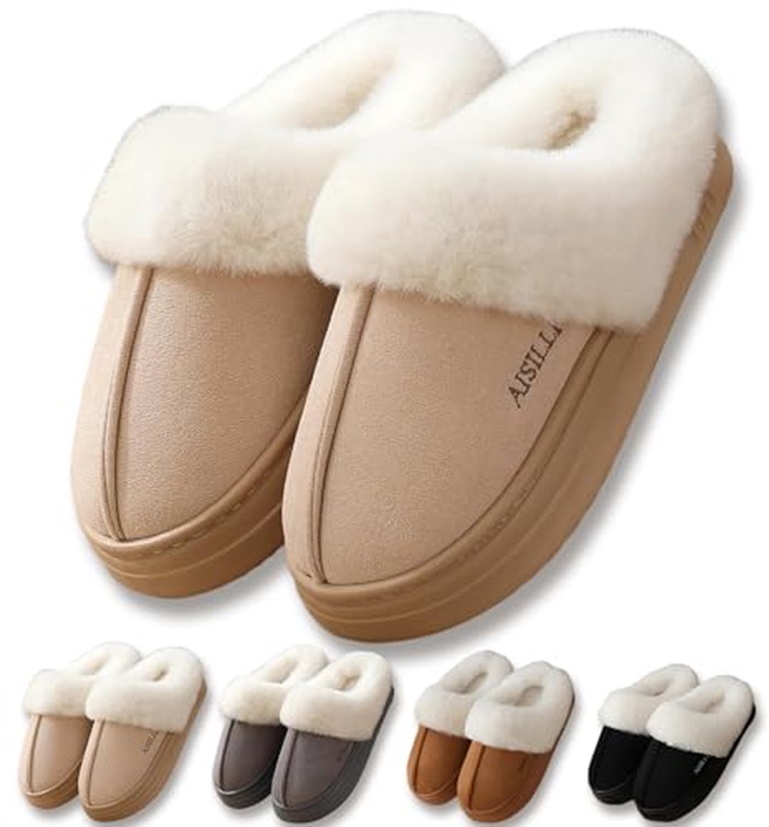 Pantoffels dames heren - Warme sloffen - Comfortabel thuis - Antislip zool - Pluche - Meerdere kleuren