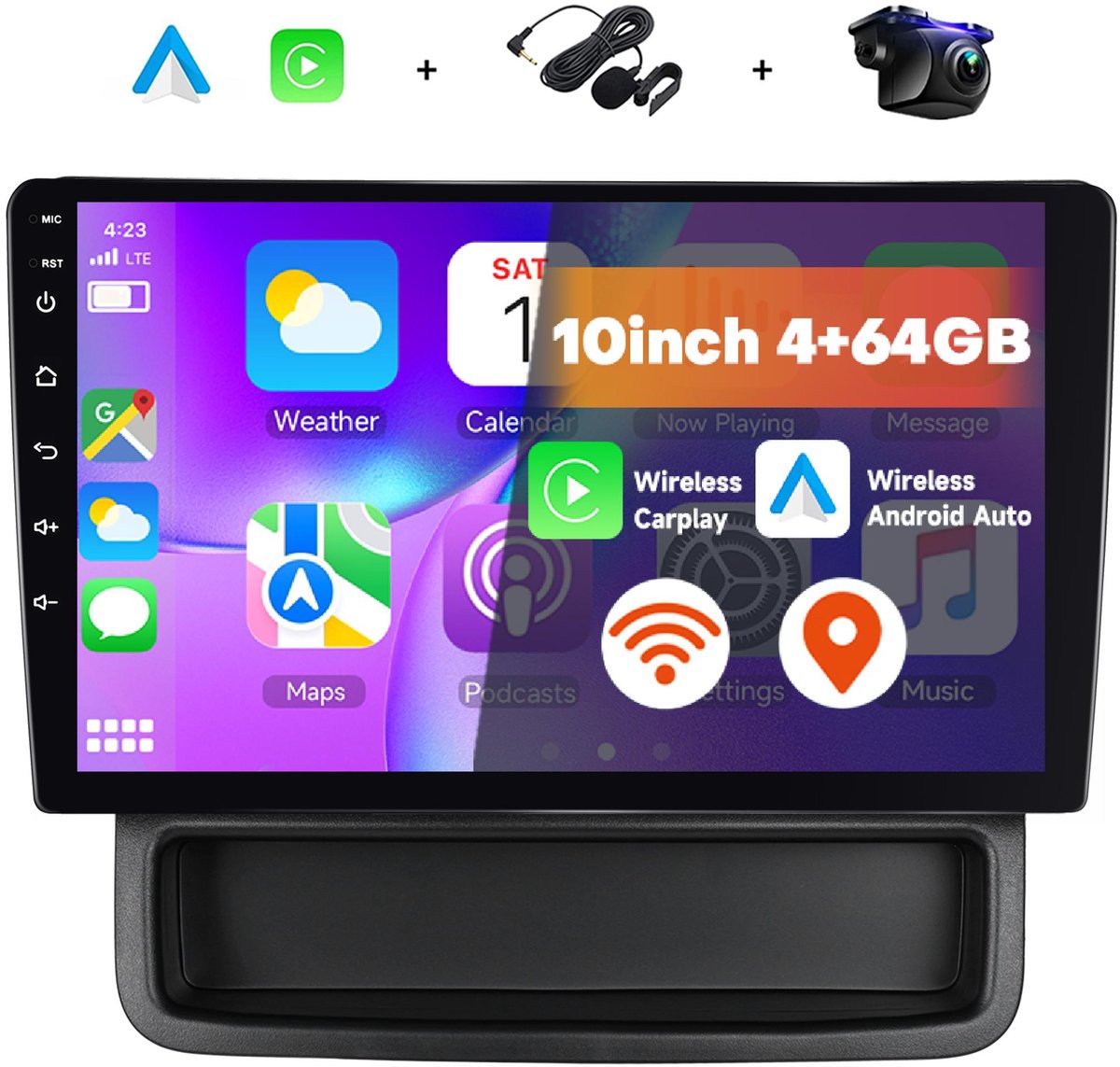 Boscer Autoradio - Geschikt voor Renault Trafic / Opel Vivaro / Nissan Primastar (2010-2014) - 4+64GB Android 15 - 10.1 Inch IPS Touchscreen (1280x720) - Draadloze Apple CarPlay & Android Auto - GPS, WiFi & Bluetooth - Achteruitrijcamera & Microfoon
