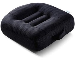 Autostoelverhoger kussen - Stoelverhoging volwassenen - Verbeterd zicht - Verhoogt 12 cm - 40 x 40 cm - Zwart