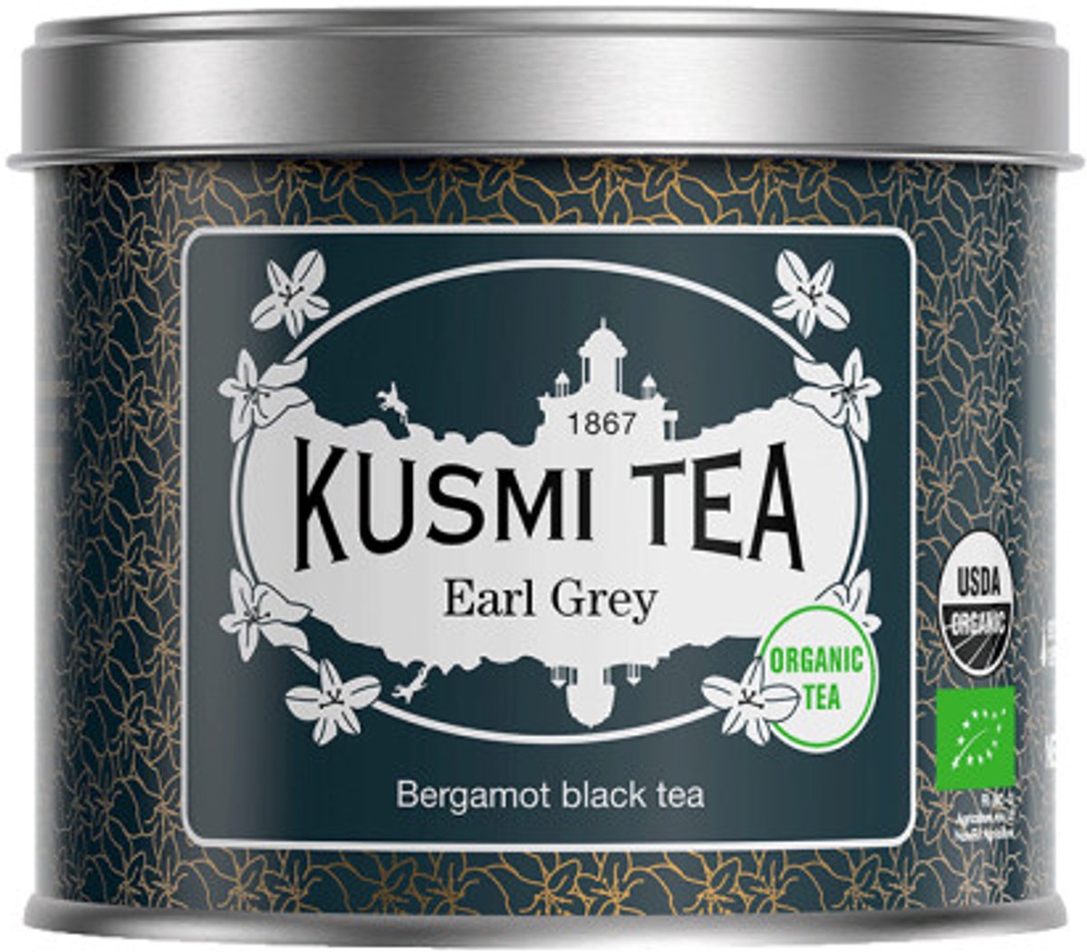 Biologische zwarte thee Kusmi Tea Earl Grey, 100 g (in metalen blik)