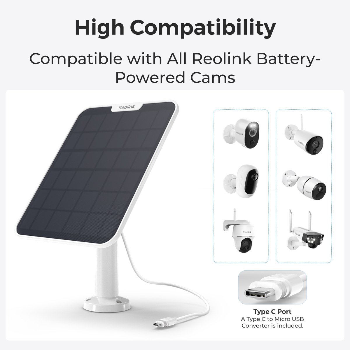 Reolink Solar Panel 2 6W Wit met USB-C