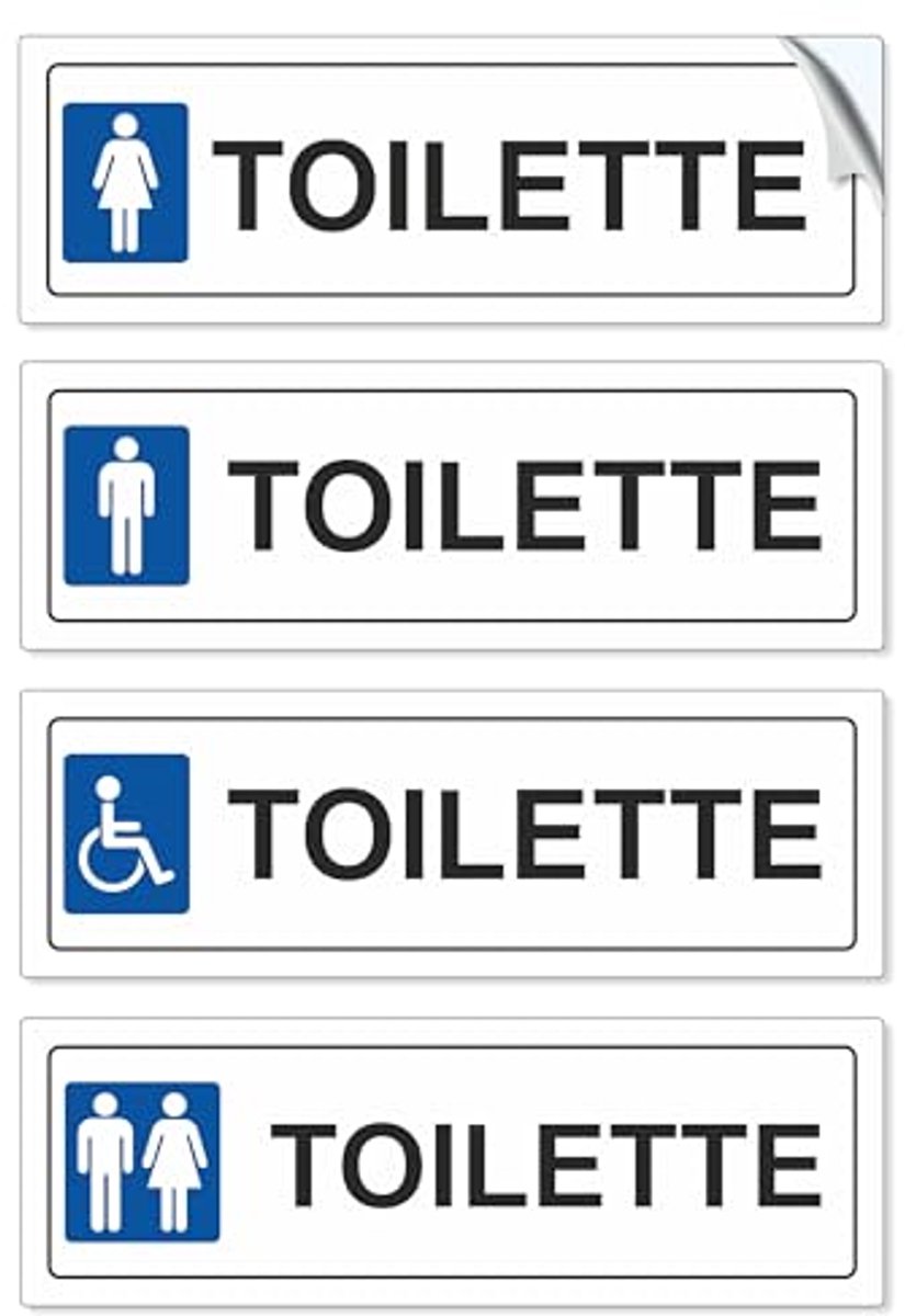 Toilet Stickers - Man Vrouw - Aangeven Toiletten - Waterdicht & Wasbaar - 145 x 5 cm - Mul