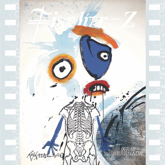 Albumcover 'X-Ray Serenade' met abstracte, kleurrijke illustratie van een figuur met een skelet en rode mond.