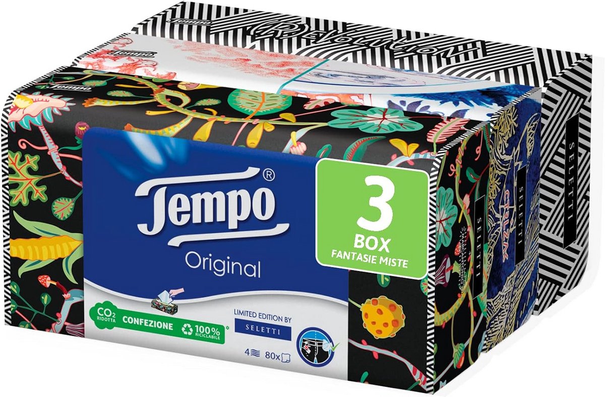 Papieren zakdoekjes - Zakdoekjes box - Snelle verlichting - 4-laags zacht - 3 dozen 80 - Limited Edition