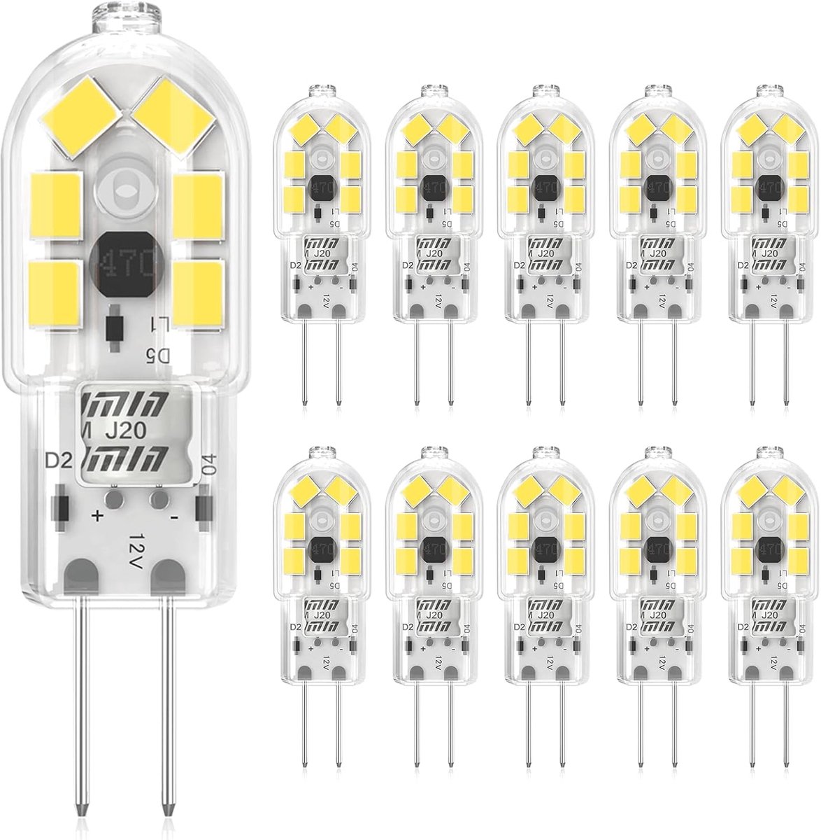 LEDlamp G4 - Energiezuinig licht - Huisverlichting verbeteren - Vervangt 20W halogeen - 10 stuks - Koel wit