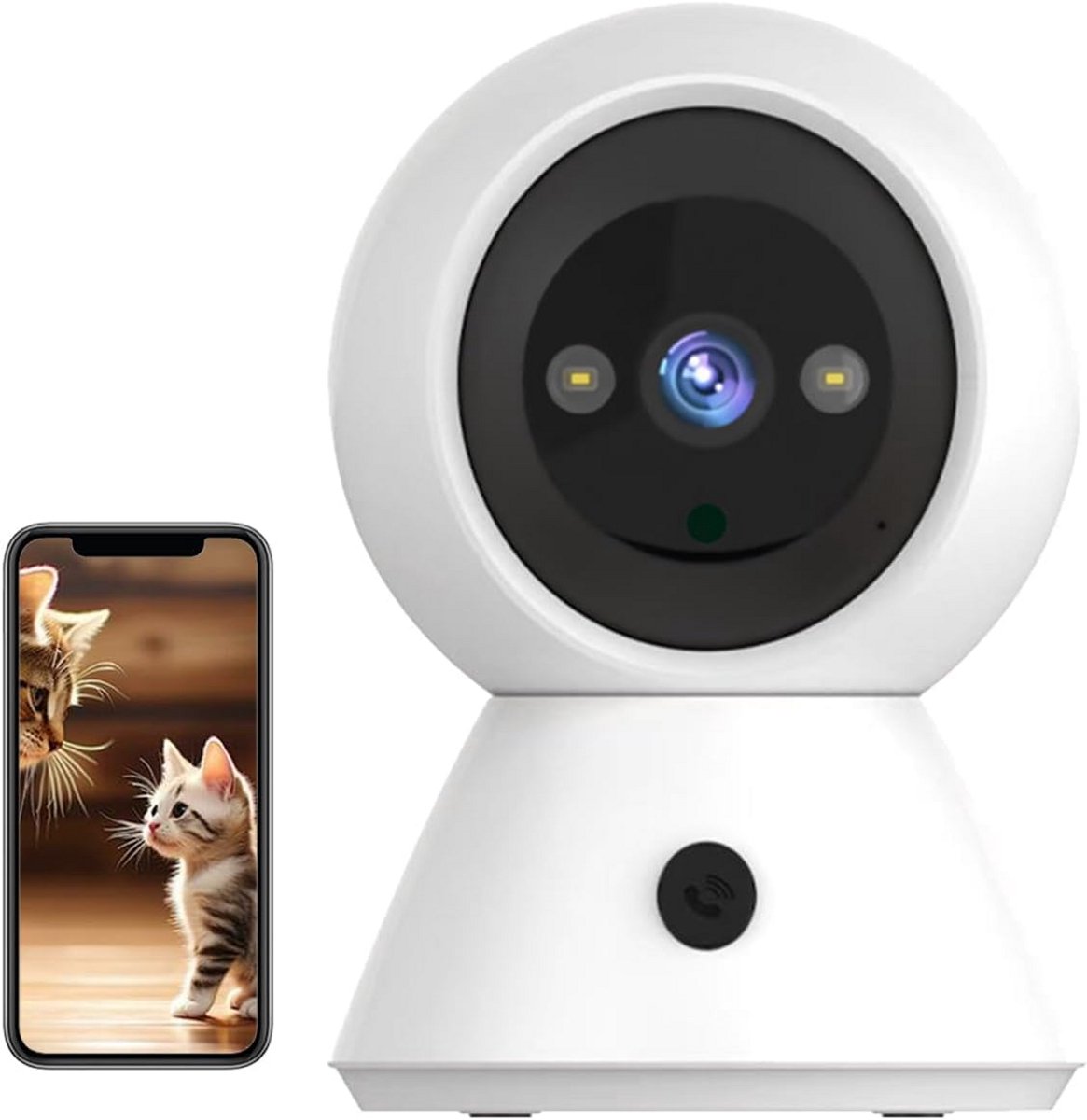 Beveiligingscamera Binnen - HD Camera - Huisbewaking - 360 Graden Draaibaar - 1080p Resolutie - Wit