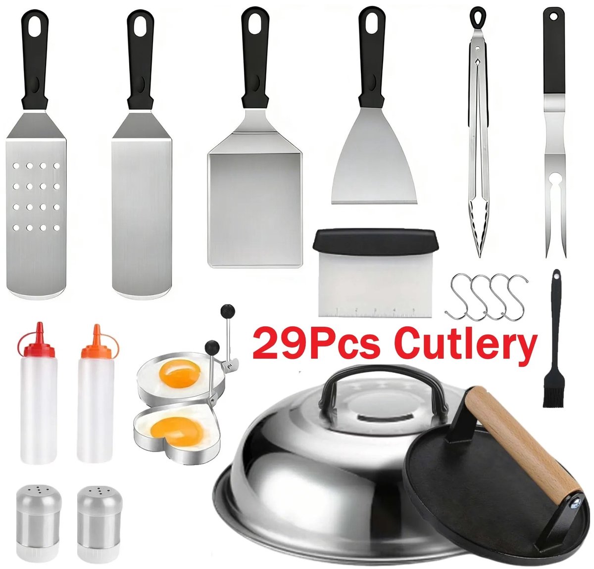 Lifero Barbecue Gereedschap - Barbeque accessoires - BBQ Set 29-Delig - Grillbestek - Bestek Barbecueën - Vaderdag Cadeau -