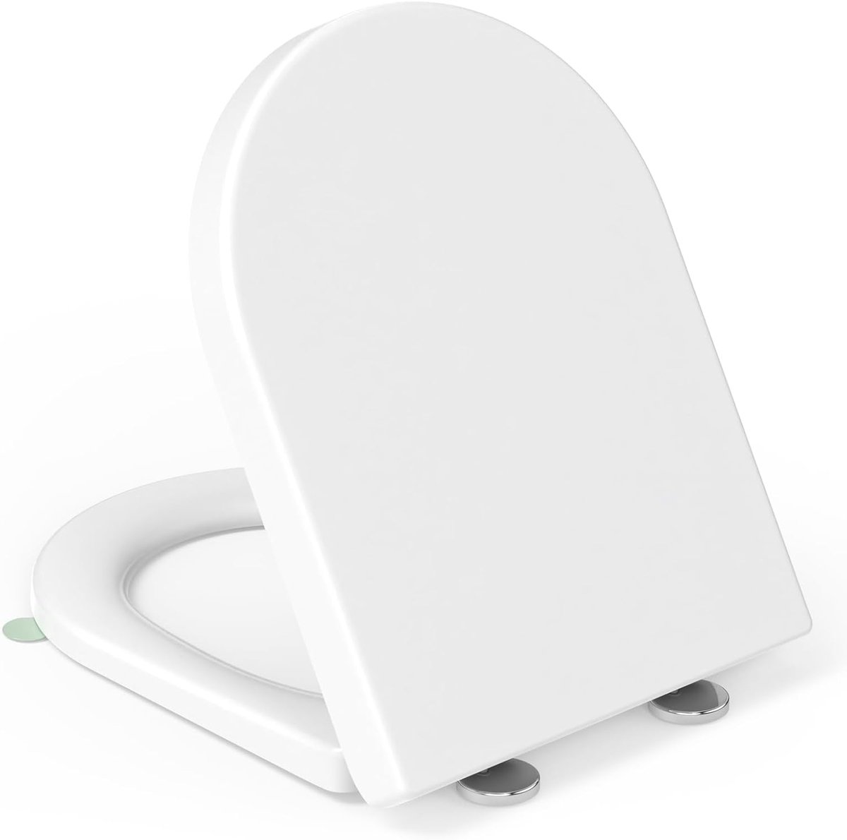 Toiletdeksel - Toiletzitting - Hygiënisch Werken - Soft-close mechanisme - 46.5 x 35.8 cm - Wit en Groen