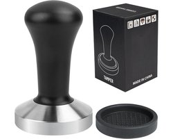 Koffietamper - Espresso Stempel - Barista Werk - Roestvrij Staal - 58 mm - Zwart