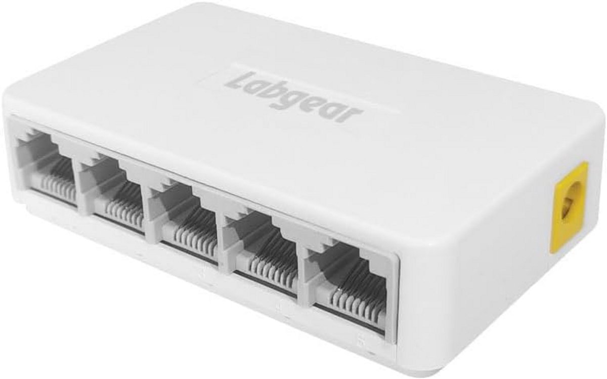 Ethernet Netwerkschakelaar - Netwerk Hub - Internet Verbinding - 5 Poorten Gigabit - Desktop Wandmontage - Zwart