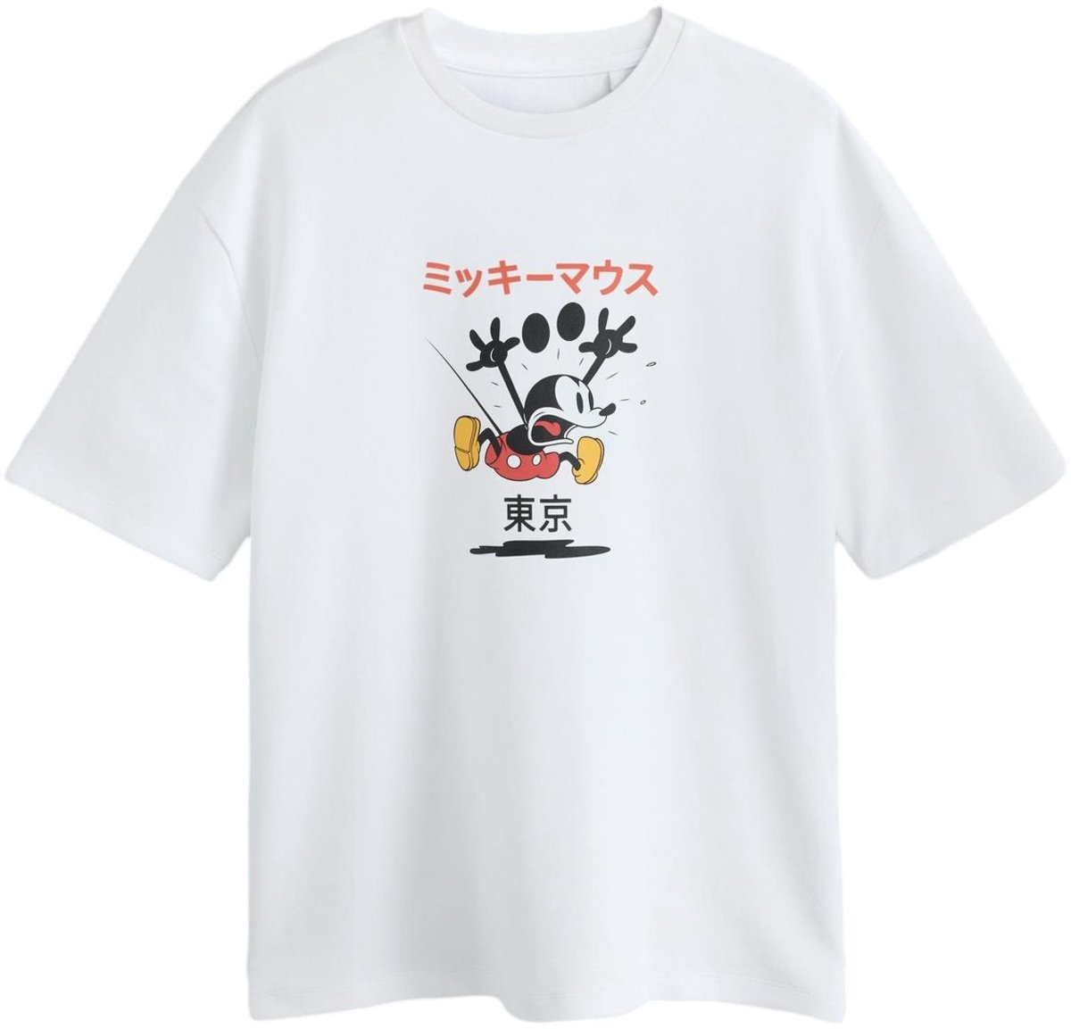 Next - Heren - Disney Mickey Mouse ruimvallend T-shirt - Wit