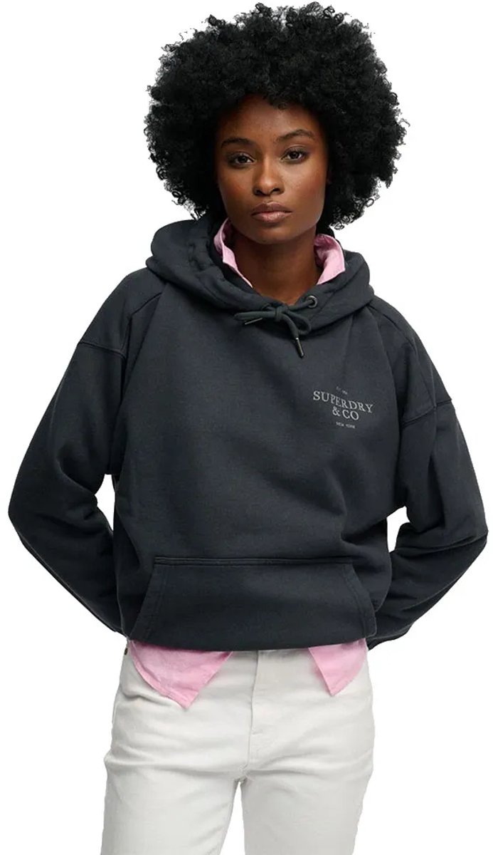Superdry Luxe Casual Relaxed Hoodie Dames Hoodies Marineblauw