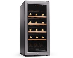 Klarstein Wijnkoelkast, 1-zone Drankkoelkast, Stille Indoor/Outdoor Koelkast, 50 Liter, Voor 18 Flessen, 5–18 °C - 44 cm - voor Wijnliefhebber voor Bar - Touch UV-Bescherming - Display WiFi - Wijnklimaatkast - Wijnkast - Wine Cooler