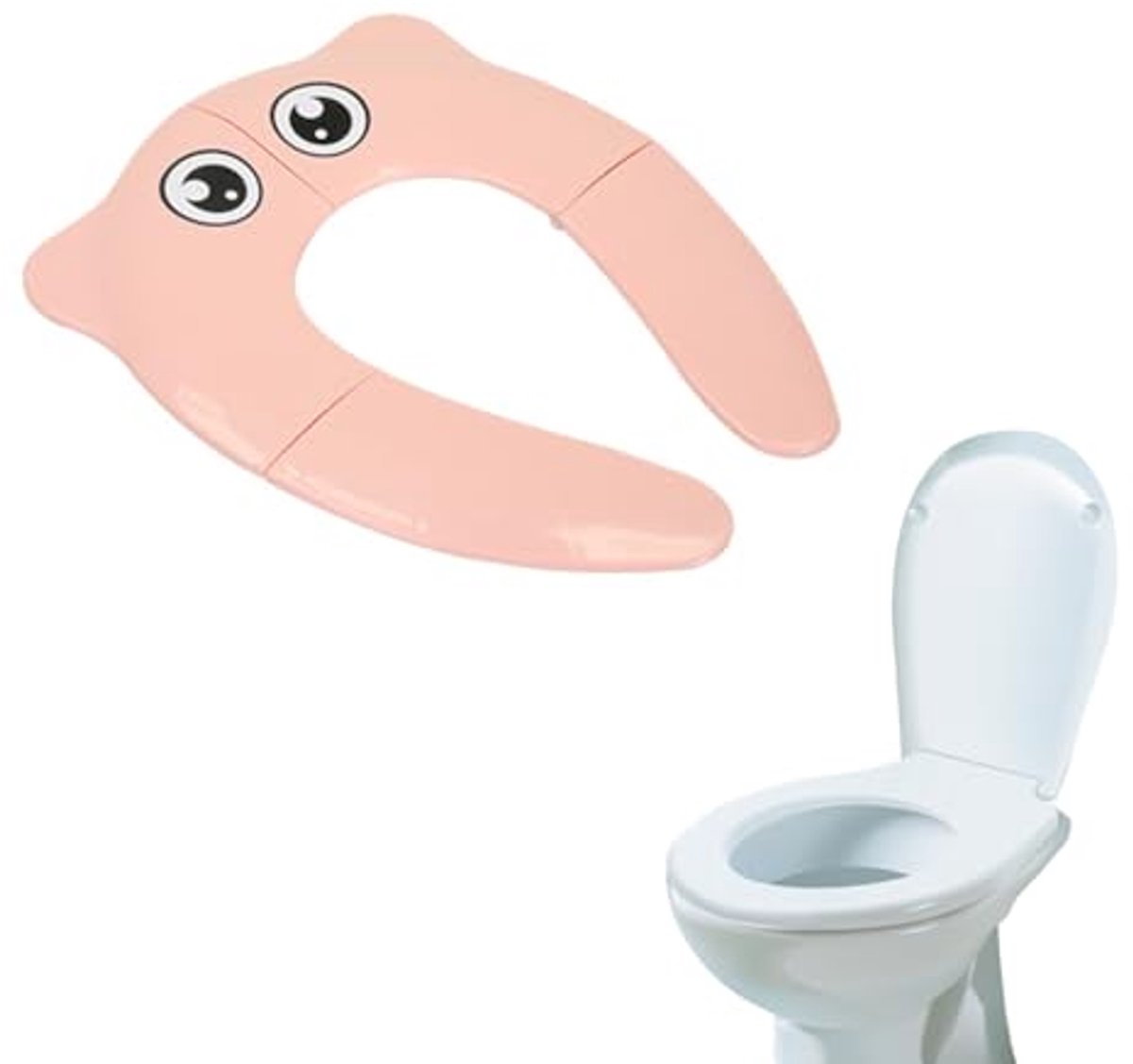 Baby toiletverkleiner - Opvouwbaar potje - Zindelijkheidstraining thuis - Veilig en antislip - 37 x 29.5 cm - Roze
