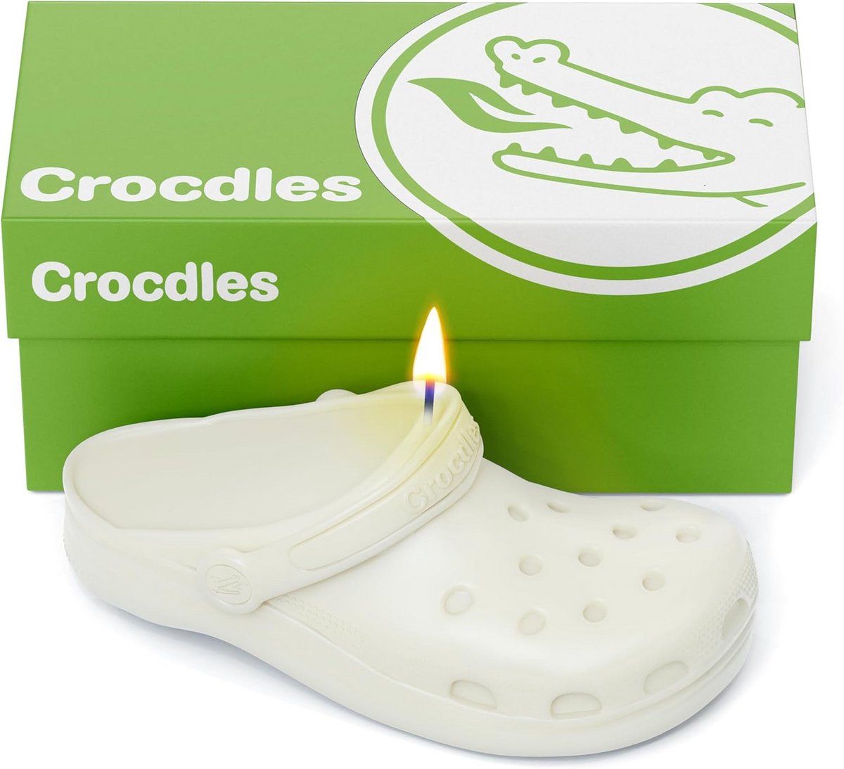 Schoen Kaars - Croc Kaars - Woondecoratie - Met geschenkdoos - 165 x 165 x 89 cm - Wit