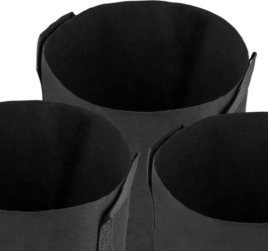 6x Plantenzakken van Vliesstof 11L - Ademende Stoffen Potten met Handvat voor Planten en Wortelgroenten van Merkloos	 — afbeelding 3