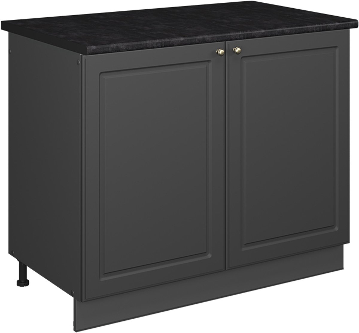 Vicco Wastafelkast Fame-Line, Anthrazit-Gold Landhaus/Antraciet, 100 cm, WB Antraciet