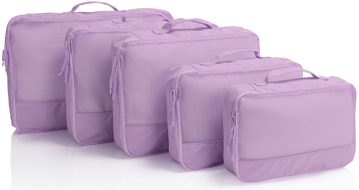HEYS kledingzak EcoTex Packing Cubes Set 5pc Lilac paars