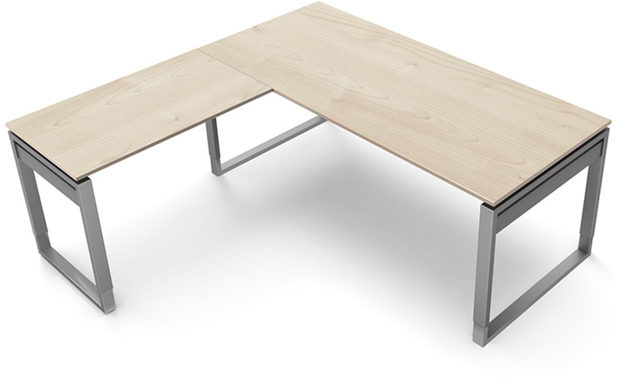 Hoekbureau Workspace 180cm blank hoogte verstelbaar