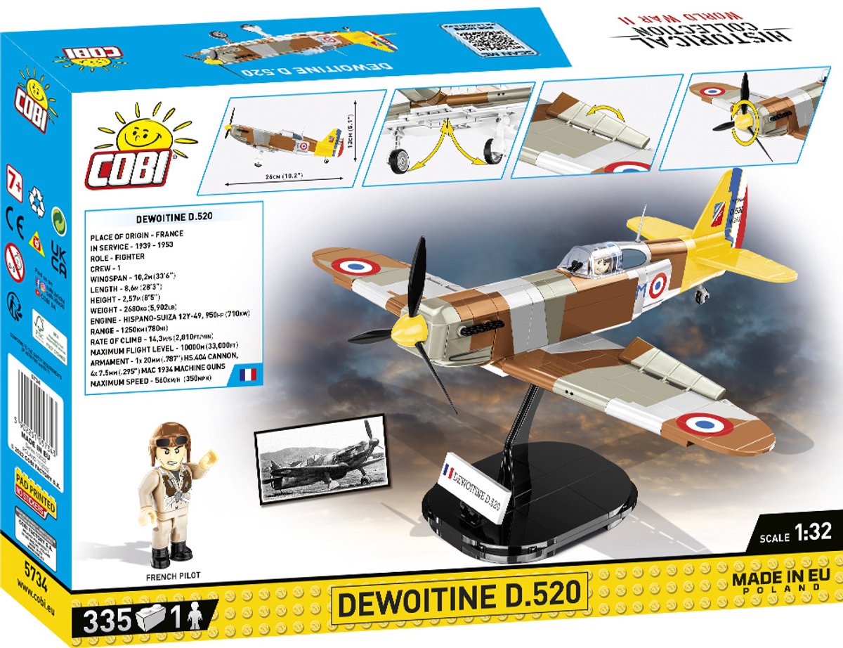 COBI Historical Collection - Dewoitine D.520 Constructiespeelgoed thumbnail 3