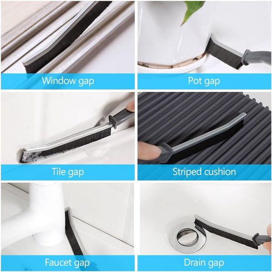 Schoonmaakborstels Set - Kier Borstels - Kieren Reinigen - Harde Nylon Borstels - 2 Stuks - Zwart — afbeelding 5