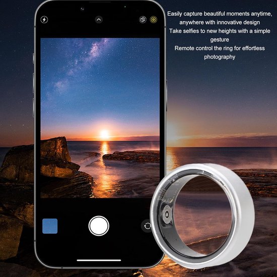 Slimme Ring Tracker - Gezondheid Ring - Sporten En Fitness - Waterdicht Tot 50m - Met Oplaadcase - Zilver — afbeelding 5