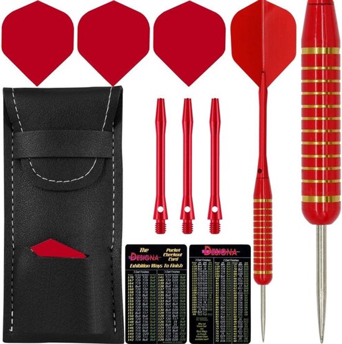 Designa Serpent Darts - Steel Tip Coloured Brass - Red Weight: 22g