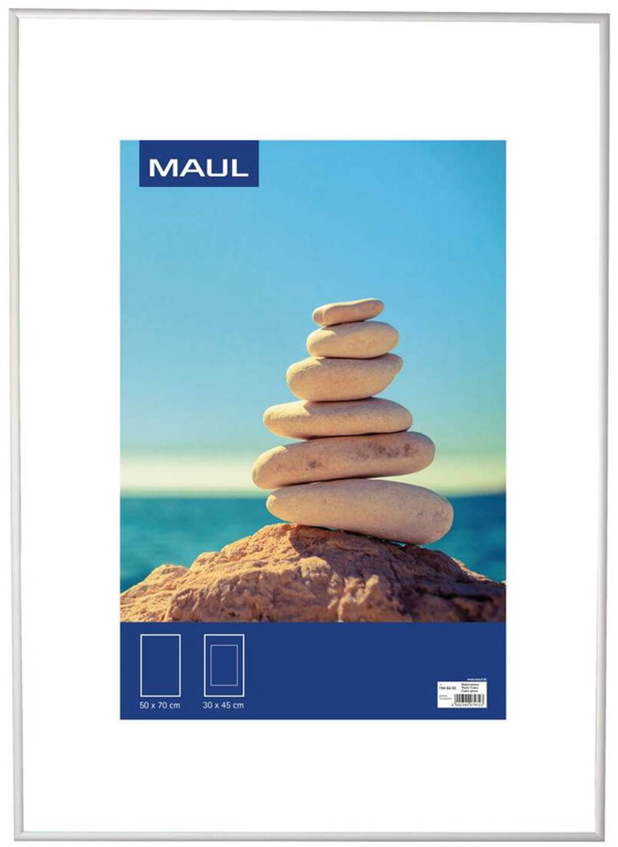 Maul MAULdesign Fotolijst - 50 x 70 cm, ca. B2 - zilver - kunststof - 1 stuk - MAUL zilver|wit