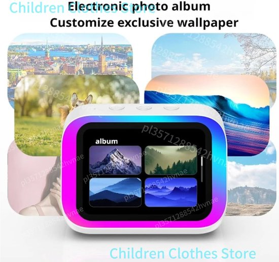 Innovastore Slimme speaker - Digitale Wekker - Digitale fotolijst - Muziekspeaker - Slimme AI Speaker - RGB Verlichting — afbeelding 2