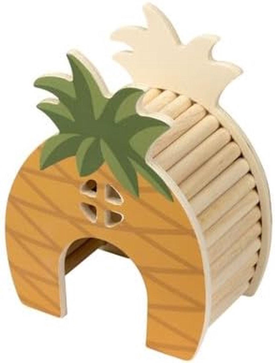 Knaagdierhuis Ananas - Huisdieraccessoire Speelhuis - Spelen en Verbergen - FSC Gecertificeerd Hout - 14 x 18 x 9 cm