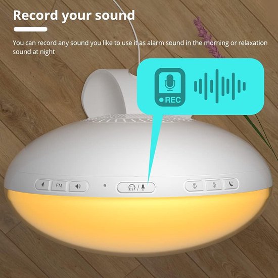 Slimme Wekker met Sunrise Simulatie, WiFi, Spraakbediening en 6 Kleuren LED — afbeelding 3