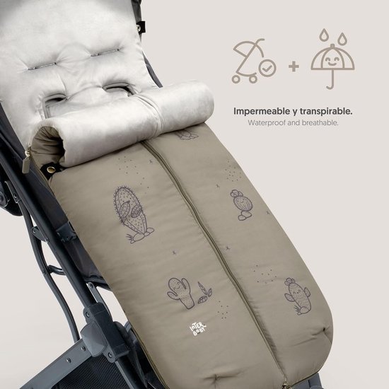 Universele Voetenzak - Kinderwagen Dekje - Baby Warm Houden - Waterdicht Ademend Weefsel - 105 x 46 cm - Cactus Groen van Universele — afbeelding 2