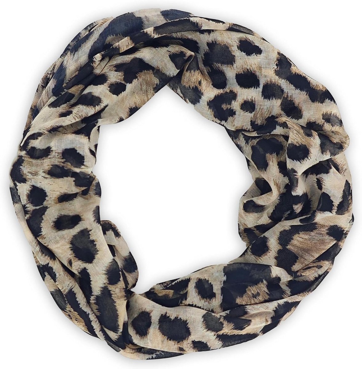 Loop Sjaal Dames - Lange Sjaal - Stijlvol Accessoire - Lichtgewicht Viscose - 80 x 50 cm - Léopard Print