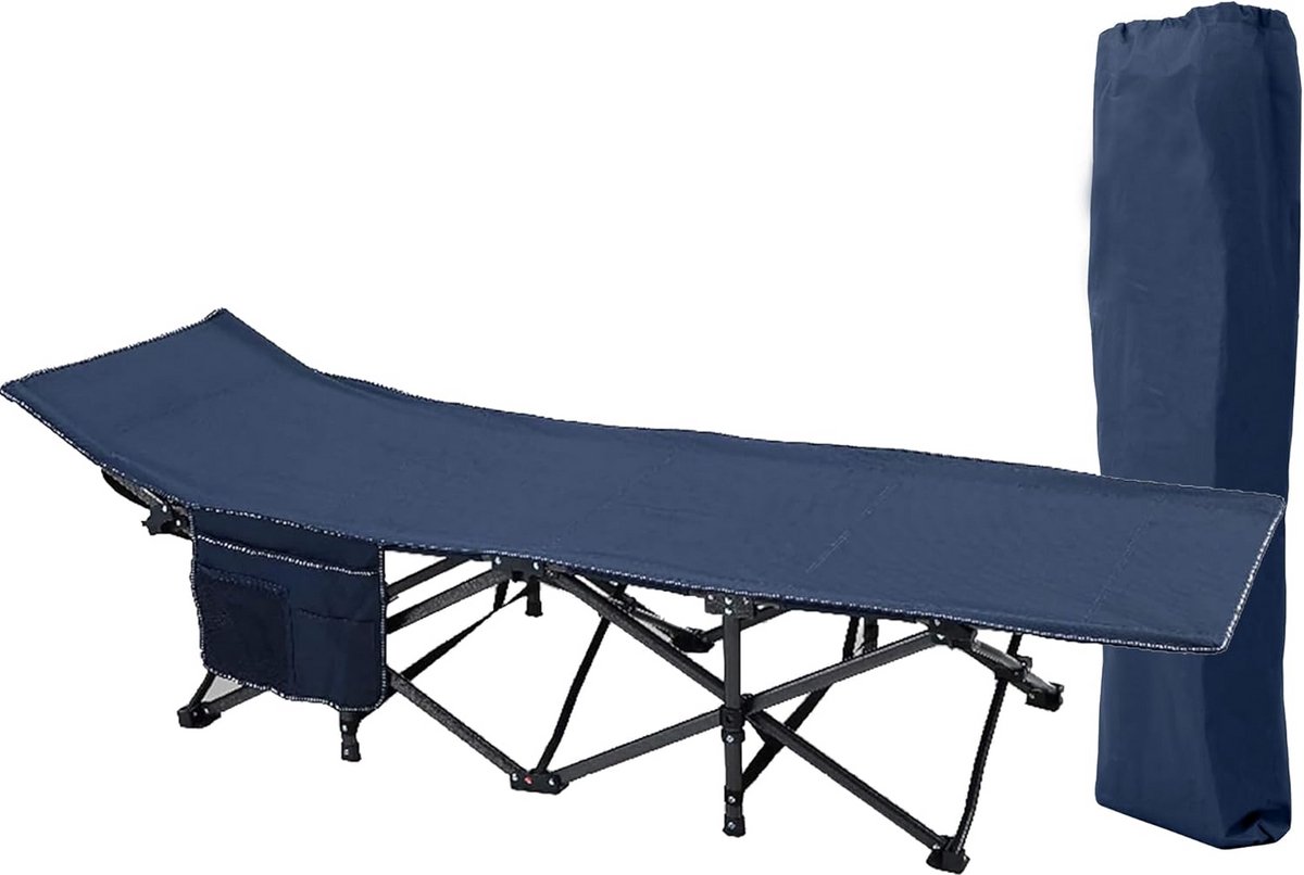 Veldbed Inklapbaar - Campingbed XXL - Buiten Ontspannen - Extra Sterk Frame - 190 x 67 cm - Grijs