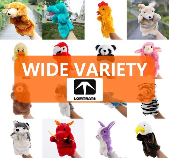 Pluche Handpoppen - Dierenpoppen - Verhalen Vertellen - Zacht en Veilig - 25 cm - Blauwe Duif — afbeelding 3