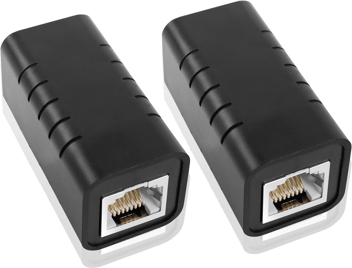 Ethernet Overspanningsbeveiliging - Netwerk Ontstoorder - Netwerk Beschermen - 8 TVS Bliksembeschermers - 2 Stuks - Zwart