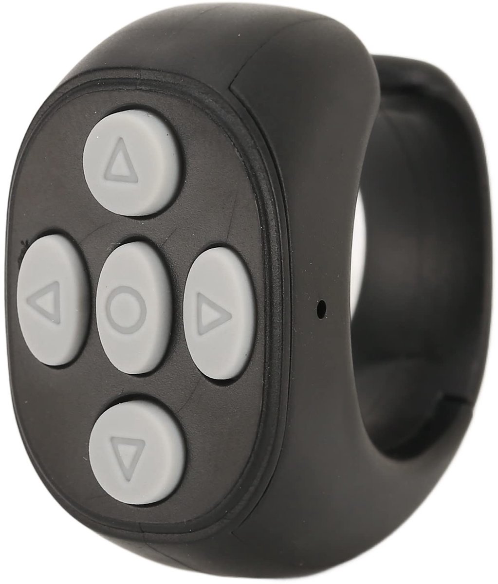 Dailygoods - Bluetooth Control Page Turner - Fingertip Page Turner - Multifunctionele Afstandsbediening - Zwart - Geschikt voor Foto's en Video's - 10...