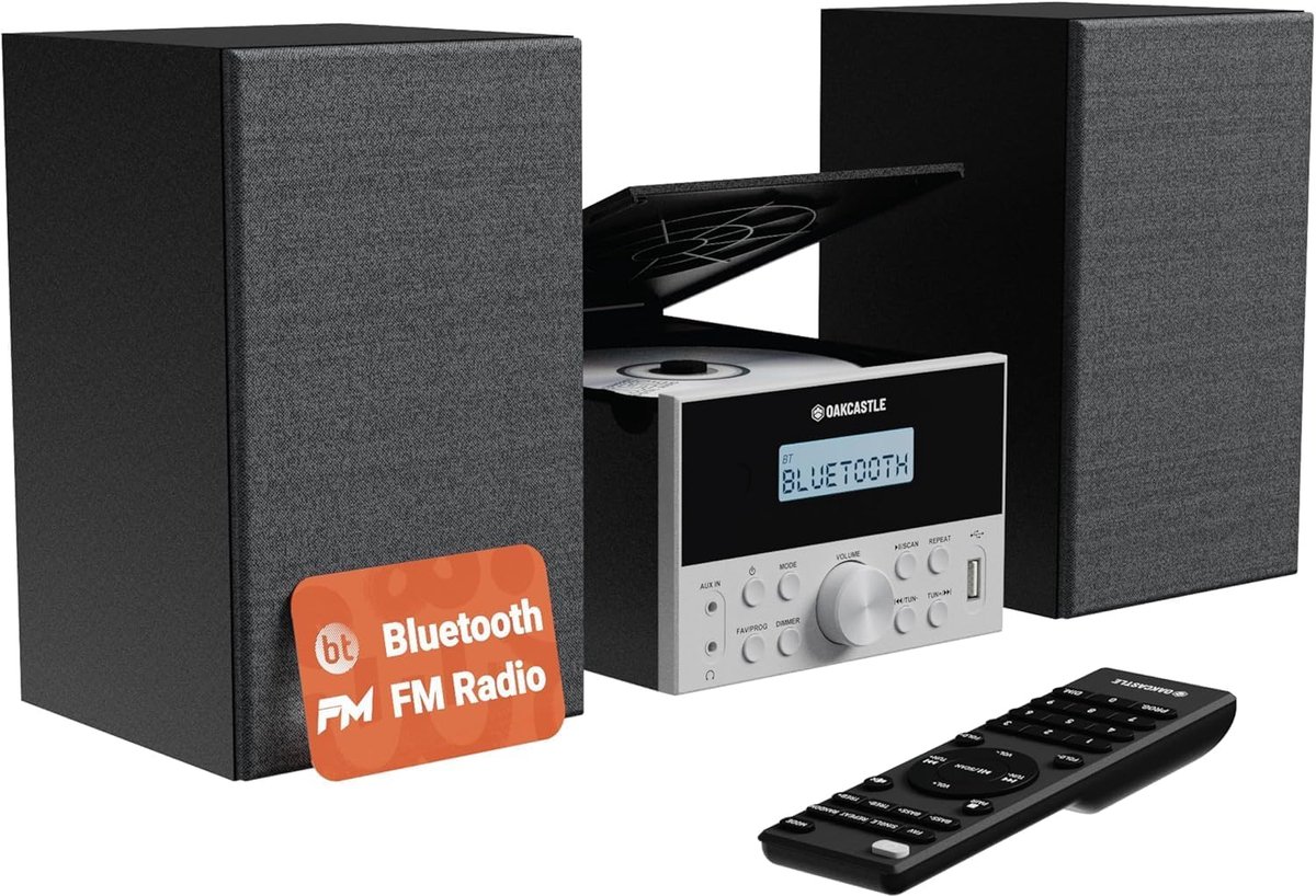 Stereo installatie - Muziekinstallatie Hifi - Muziek Luisteren - Bluetooth 5.2 DSP - 20 Watt - Houtkleur