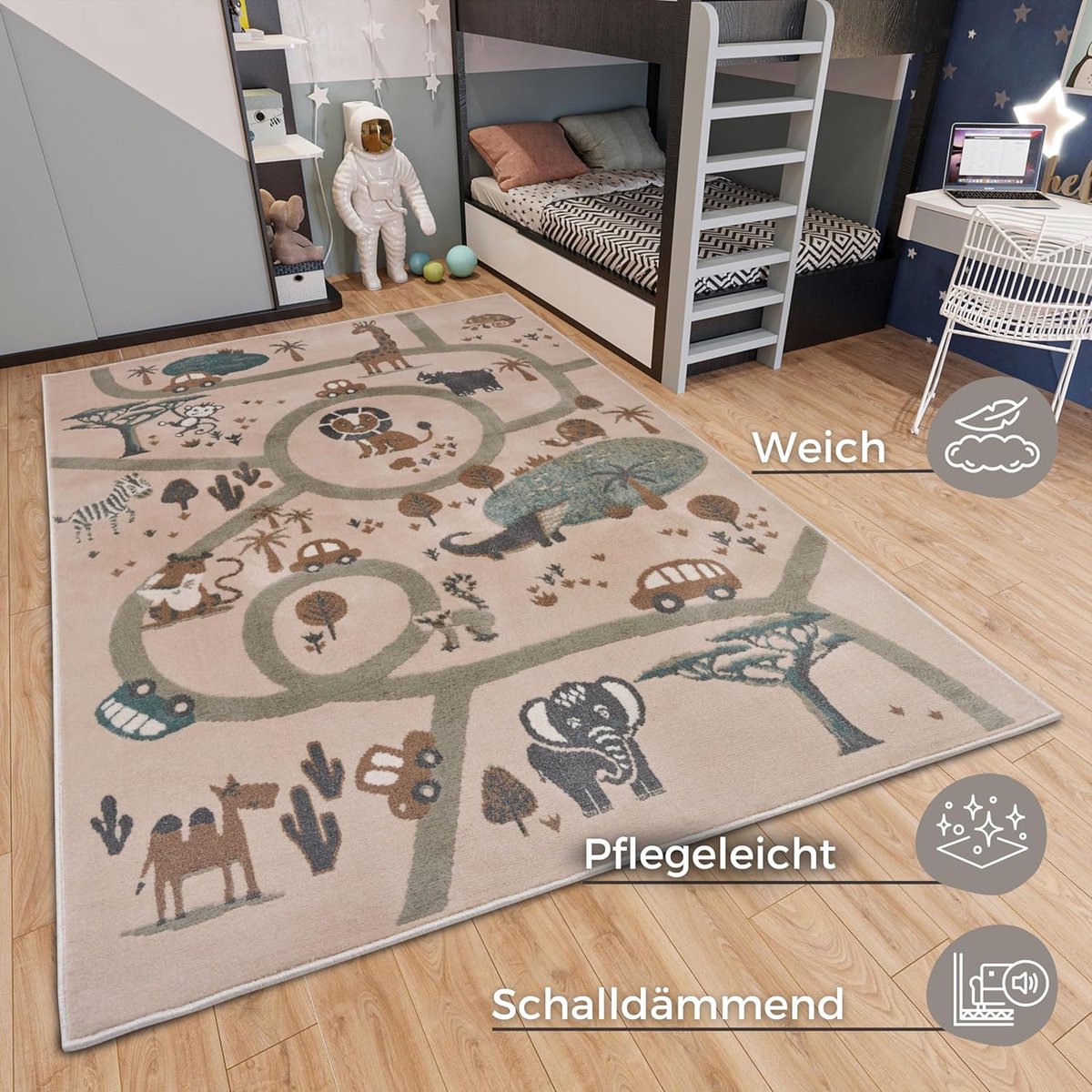 Kindertapijt - Speeltapijt Vloerkleed - Spelen en Decoreren - Geschikt voor vloerverwarmin