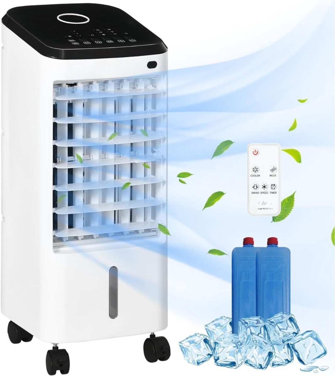 QUOVO® Mobiele Airco voor Slaapkamer - Airco - Mobiele Airco - Wit - 25cm x 27cm x 60cm
