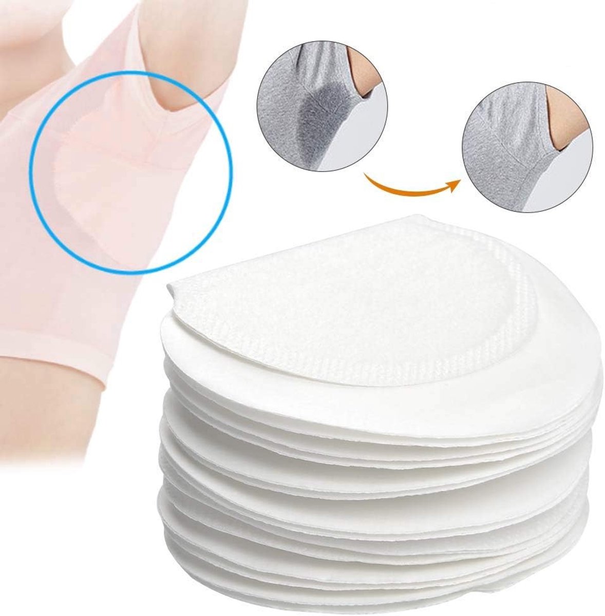 Okselpads Zweetpads - Zweetkussentjes - Bescherming Tegen Zweet - Ademend Absorberend - 80 Stuks - Onzichtbaar Wit