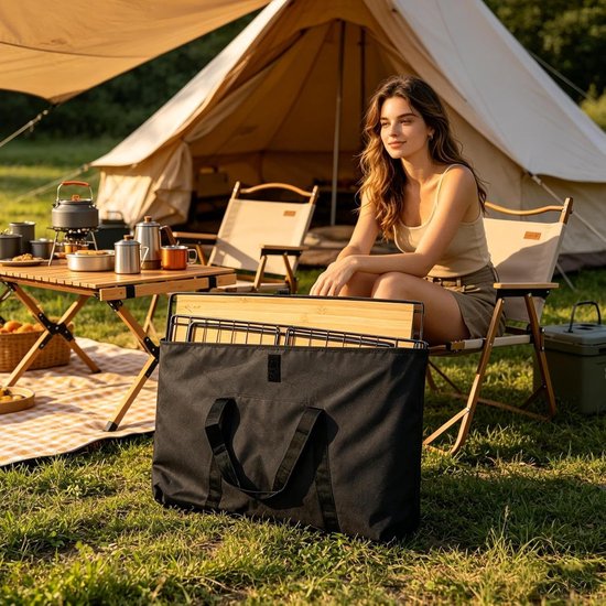 Opbergtas Tafel - Kampeertafel tas - Outdoor opslag - Waterafstotend Oxford - 61x40x5 cm - Zwart — afbeelding 2