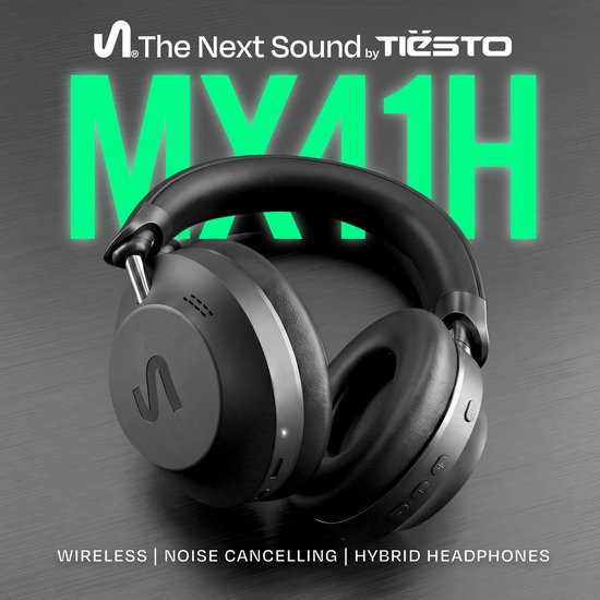 The Next Sound by Tiësto MX41H - Draadloze Over-Ear Koptelefoon met Noise Cancelling - Bluetooth - ANC - 40 uur batterij - Microfoon - Zwart