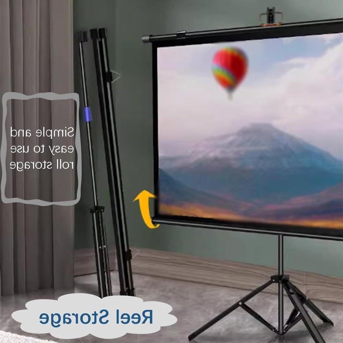 Projectiescherm - Beamerdoek Vloer - Thuisbioscoop Creëren - Snel Opvouwbaar - 185x104cm - Wit