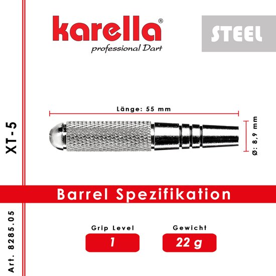 Karella XT-5 steeltip darts 22 gram van Karella — afbeelding 2