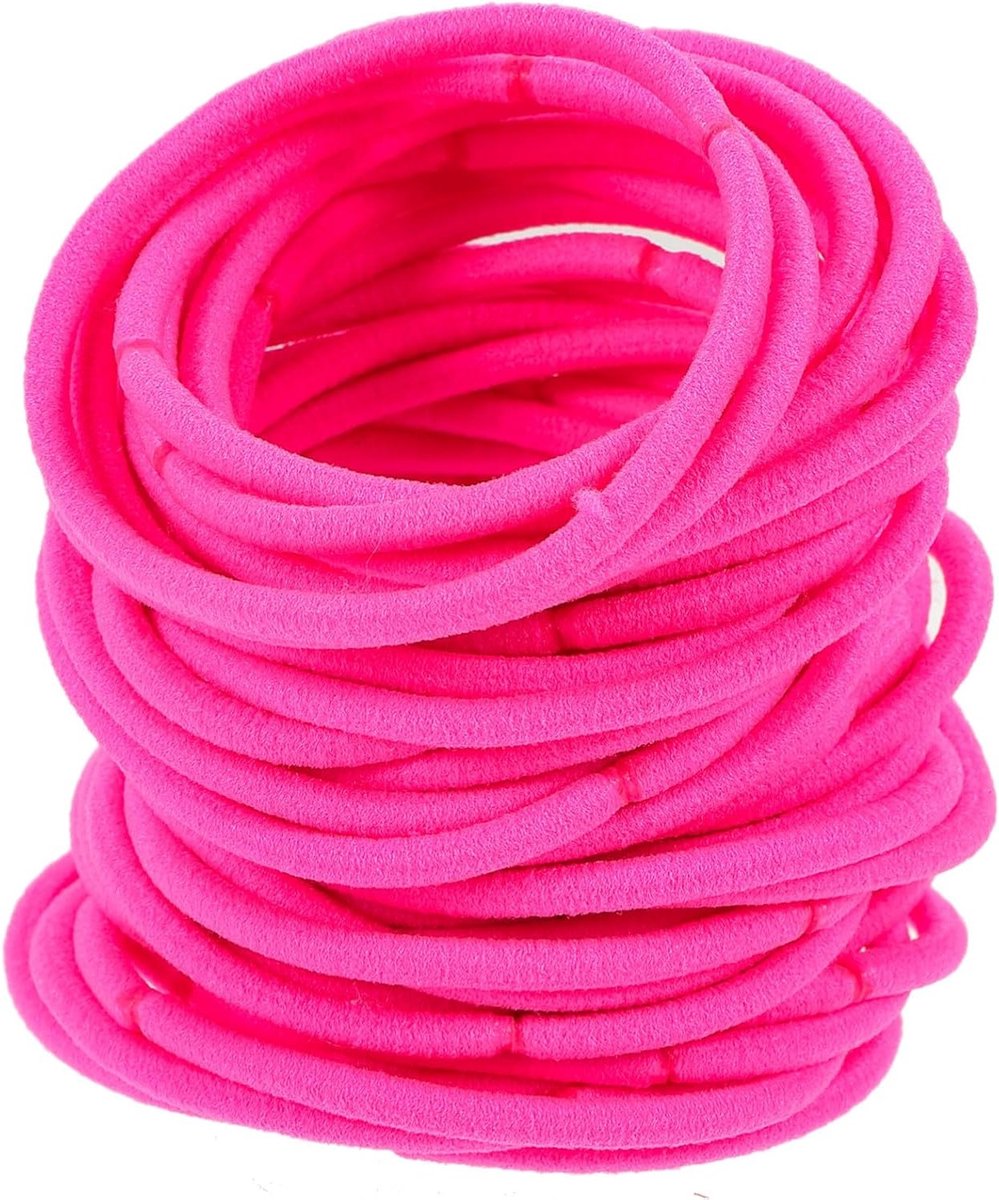 Elastische Haarknippen zonder Metaal, Beschadigingsvrije Ponytail Houders, 50 Stuks (Roze) - Perfect voor Alle Haartypes en Stijlen