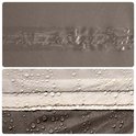 Detailopname van de waterdichte naden van de bruine tent.