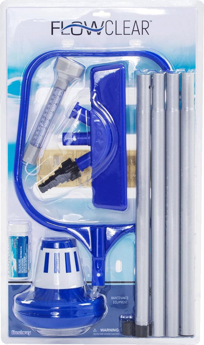 Bestway Flowclear onderhoudsset voor bovengrondse zwembaden - Deluxe