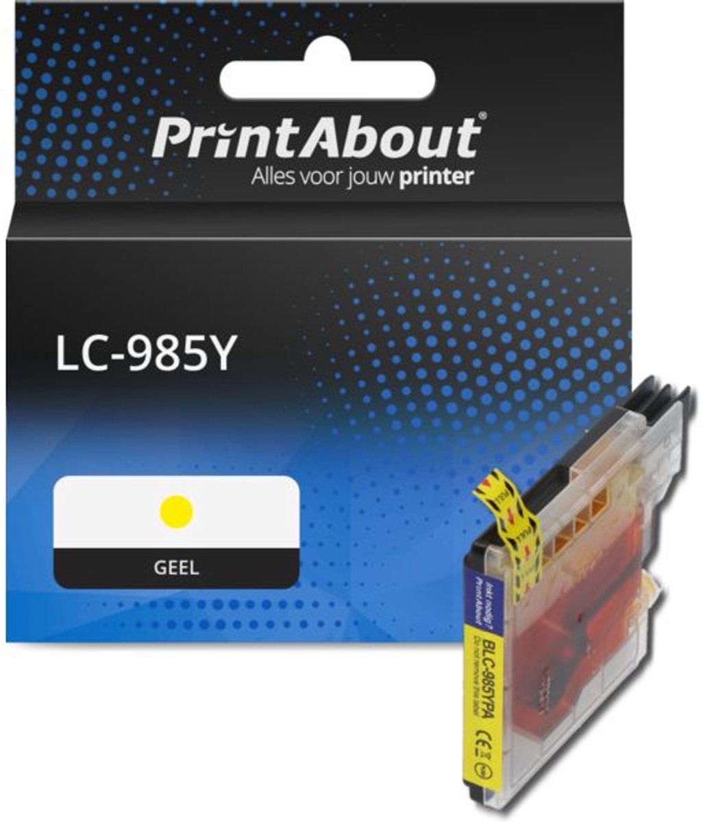 PrintAbout huismerk Inktcartridge LC-985Y Geel geschikt voor Brother