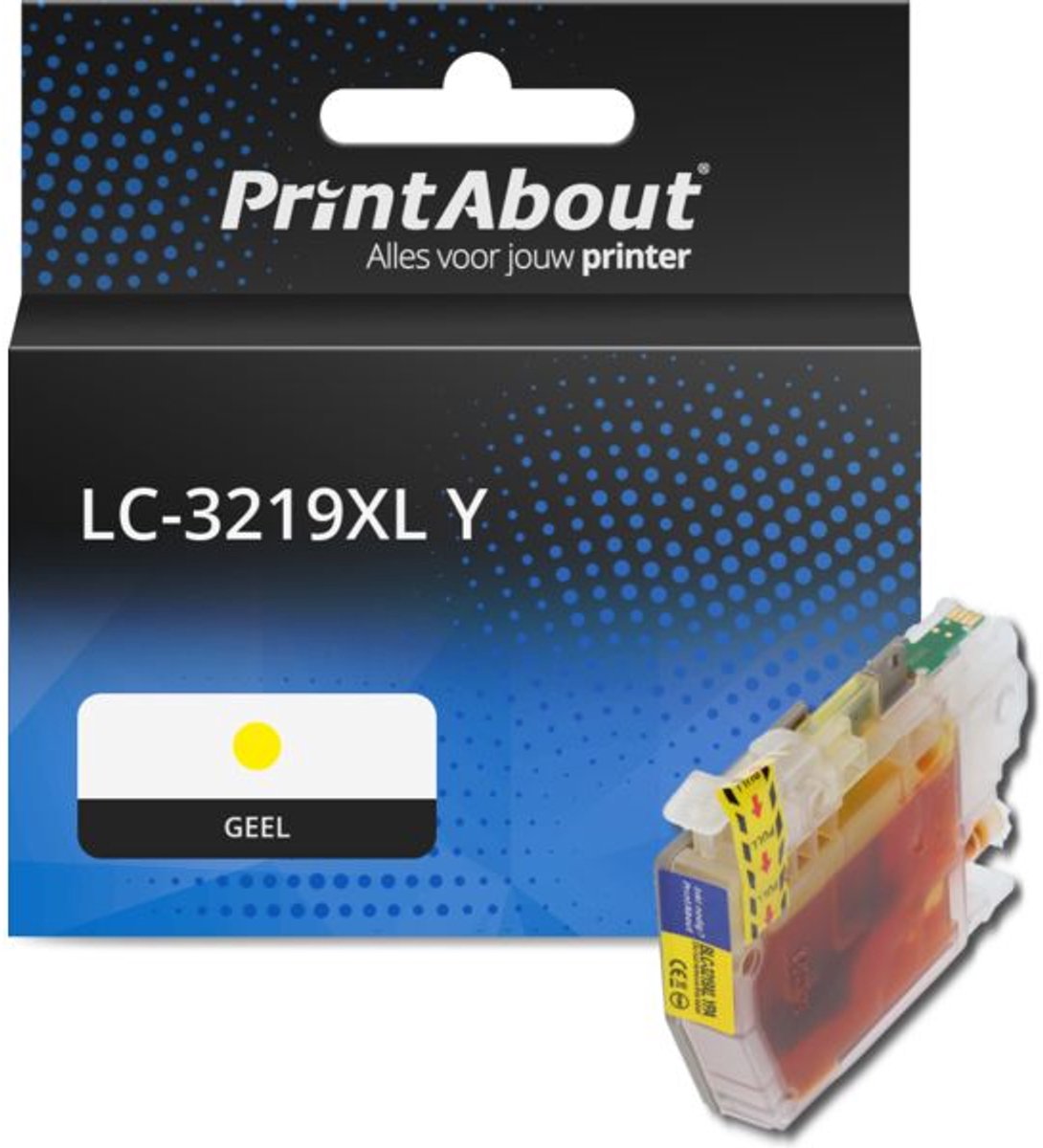 PrintAbout huismerk Inktcartridge LC-3219XL Y Geel Hoge capaciteit geschikt voor Brother